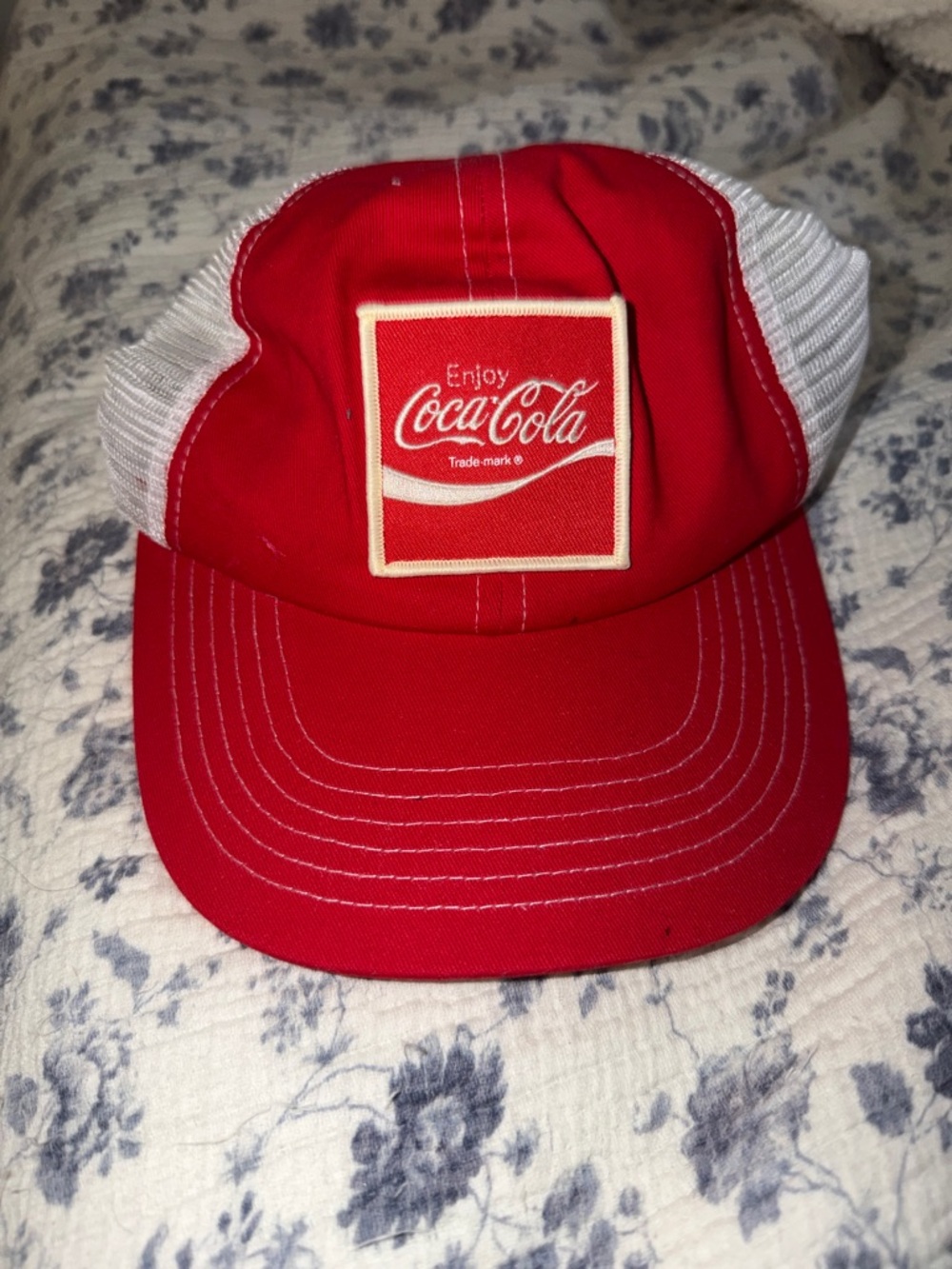 ROLLA'S Red and White Trucker Hat with Square Patch